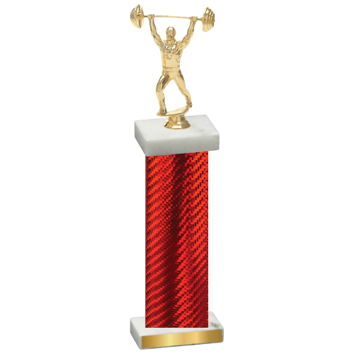 Single Red Carbon Fiber Weights Trophy