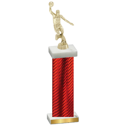 Single Red Carbon Fiber Basketball Trophy