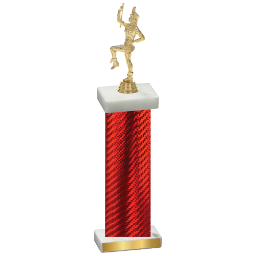 Single Red Carbon Fiber Majorette Trophy