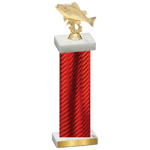 Single Red Carbon Fiber Fishing Trophy