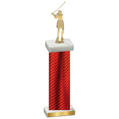 Single Red Carbon Fiber Golf Trophy