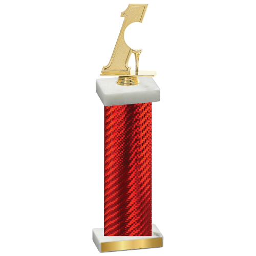 Single Red Carbon Fiber Golf Trophy