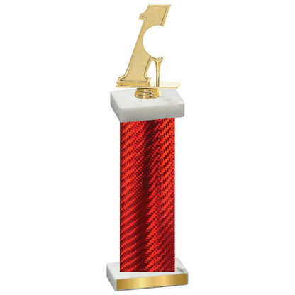 Single Red Carbon Fiber Golf Trophy