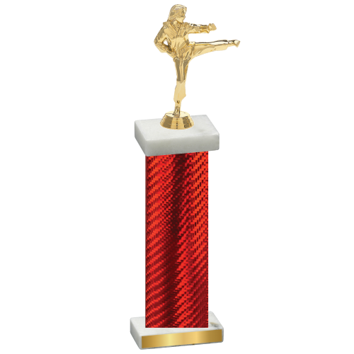 Single Red Carbon Fiber Karate Trophy