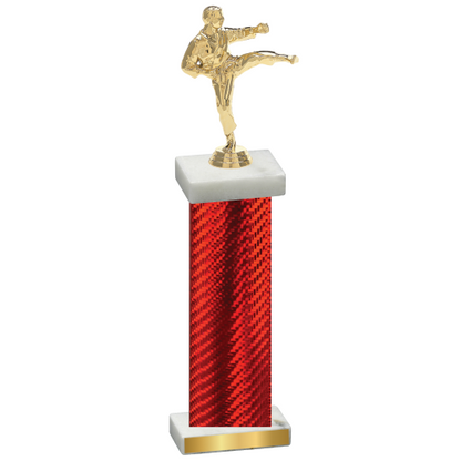 Single Red Carbon Fiber Karate Trophy