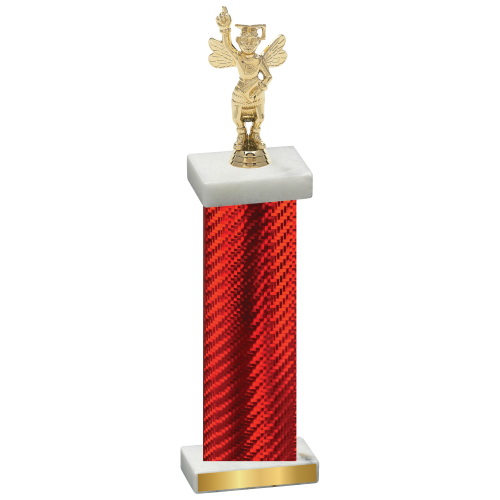 Single Red Carbon Fiber Academics Trophy