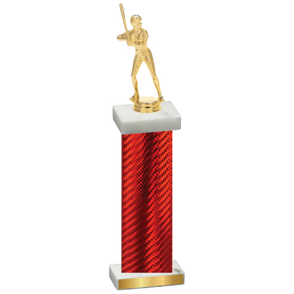 Single Red Carbon Fiber Softball Trophy