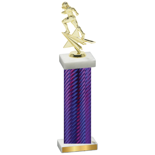 Single Purple Carbon Fiber Football Trophy