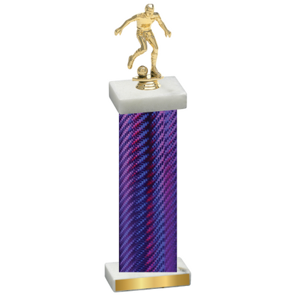 Single Purple Carbon Fiber Soccer Trophy