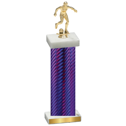 Single Purple Carbon Fiber Soccer Trophy