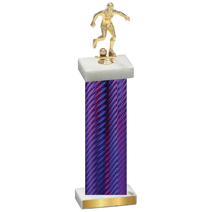 Single Purple Carbon Fiber Soccer Trophy