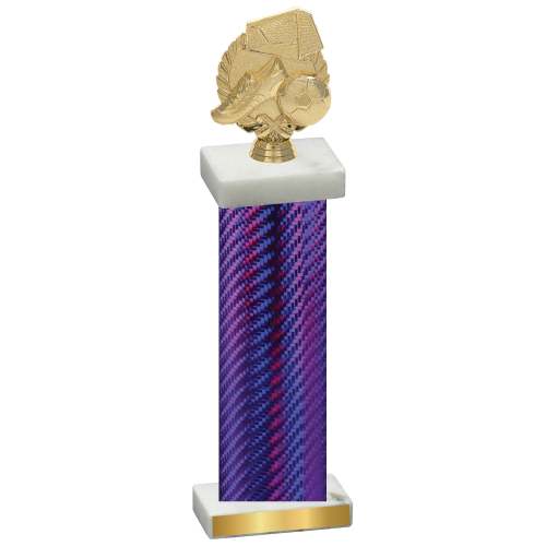 Single Purple Carbon Fiber Soccer Trophy