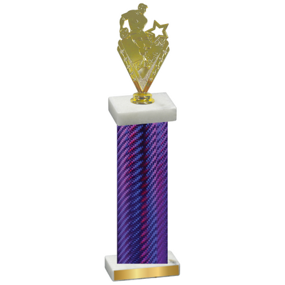 Single Purple Carbon Fiber Rugby Trophy