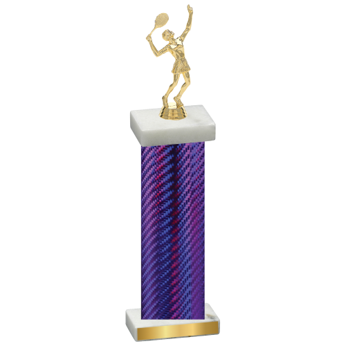 Single Purple Carbon Fiber Tennis Trophy