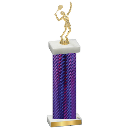 Single Purple Carbon Fiber Tennis Trophy