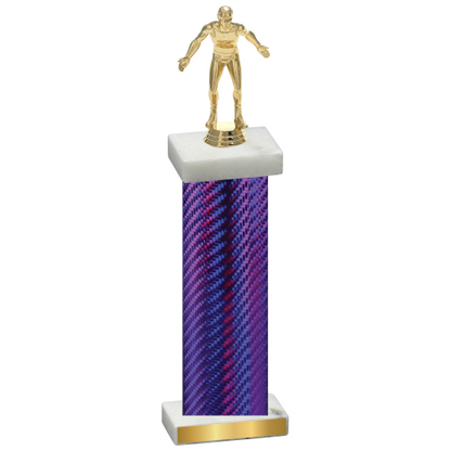 Single Purple Carbon Fiber Wrestling Trophy