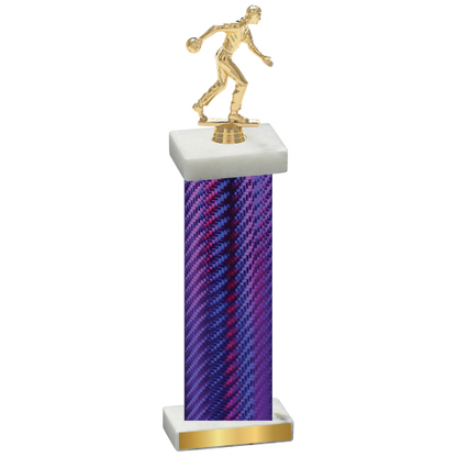 Single Purple Carbon Fiber Bowling Trophy