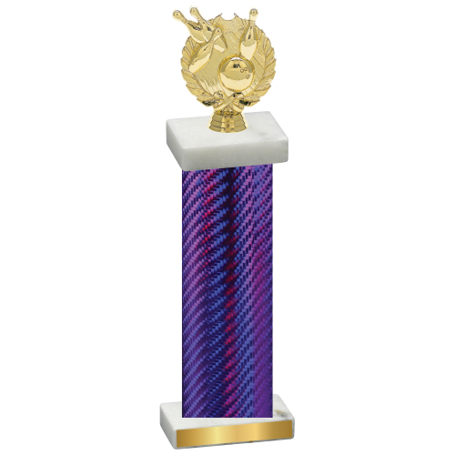 Single Purple Carbon Fiber Bowling Trophy