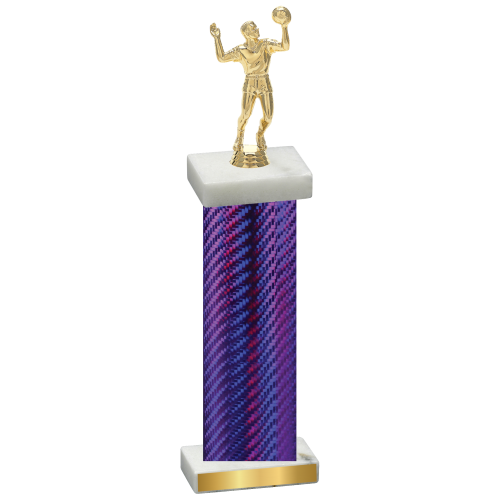 Single Purple Carbon Fiber Volleyball Trophy