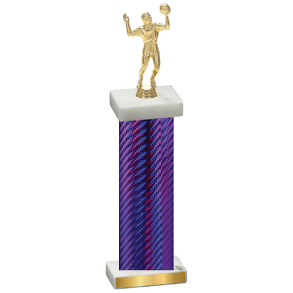 Single Purple Carbon Fiber Volleyball Trophy