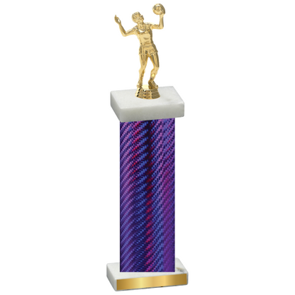 Single Purple Carbon Fiber Volleyball Trophy