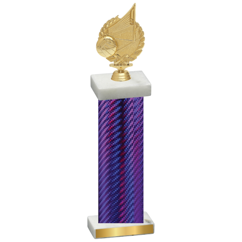 Single Purple Carbon Fiber Volleyball Trophy
