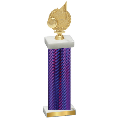 Single Purple Carbon Fiber Volleyball Trophy