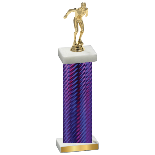 Single Purple Carbon Fiber Swimming Trophy