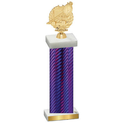 Single Purple Carbon Fiber Swimming Trophy