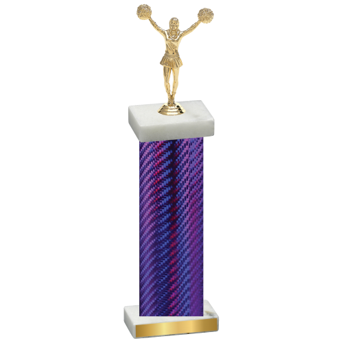 Single Purple Carbon Fiber Cheerleading Trophy