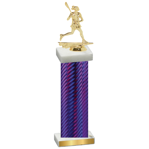 Single Purple Carbon Fiber Lacrosse Trophy