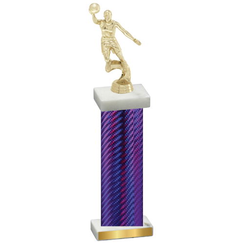 Single Purple Carbon Fiber Basketball Trophy