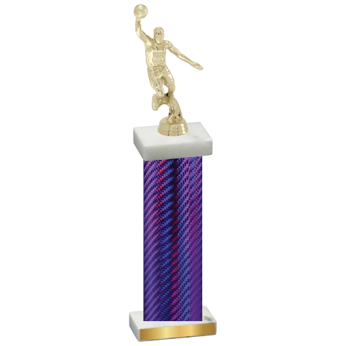 Single Purple Carbon Fiber Basketball Trophy