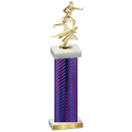 Single Purple Carbon Fiber Flag Football Trophy