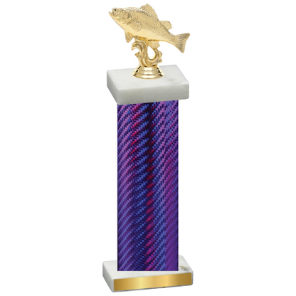 Single Purple Carbon Fiber Fishing Trophy