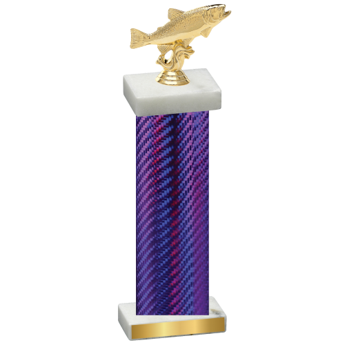 Single Purple Carbon Fiber Fishing Trophy