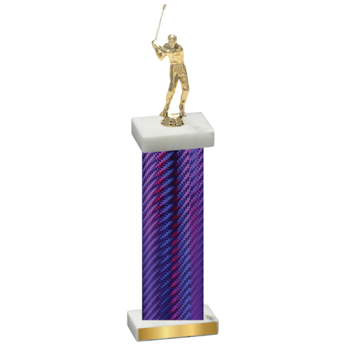 Single Purple Carbon Fiber Golf Trophy