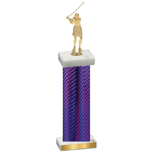 Single Purple Carbon Fiber Golf Trophy