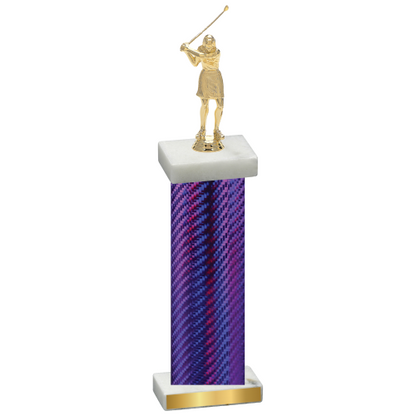 Single Purple Carbon Fiber Golf Trophy