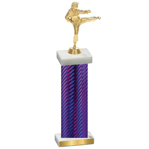 Single Purple Carbon Fiber Karate Trophy