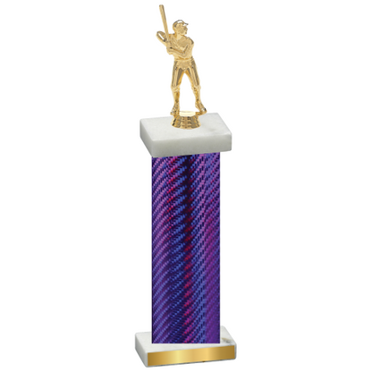 Single Purple Carbon Fiber Baseball Trophy