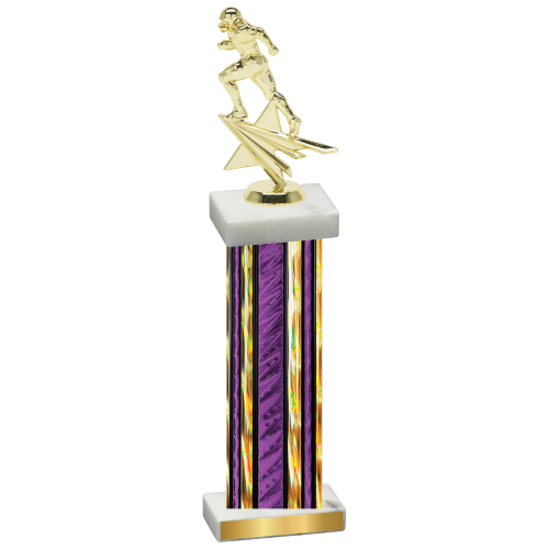 Single Purple Glacier Football Trophy