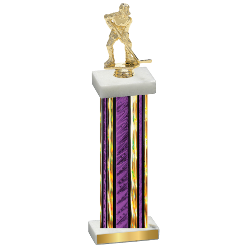 Single Purple Glacier Hockey Trophy