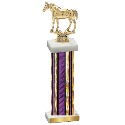 Single Purple Glacier Horses Trophy