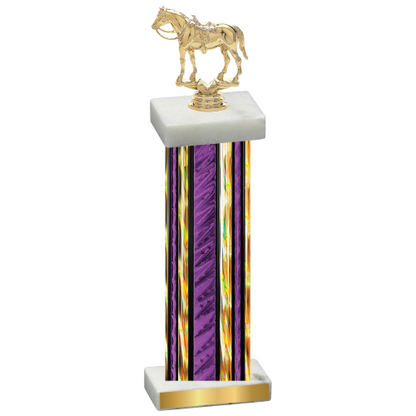 Single Purple Glacier Horses Trophy