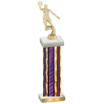 Single Purple Glacier Basketball Trophy