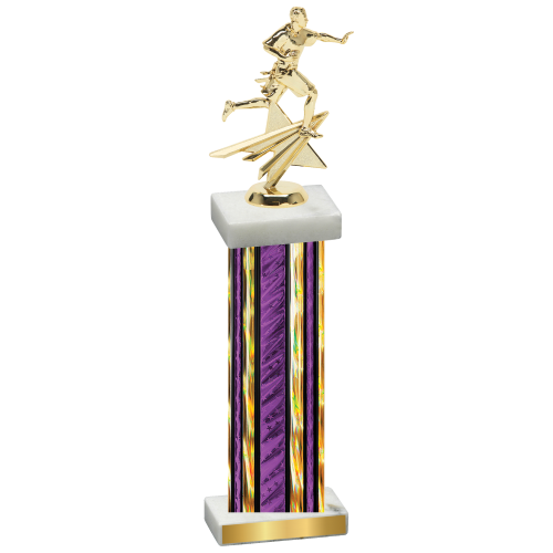 Single Purple Glacier Flag Football Trophy