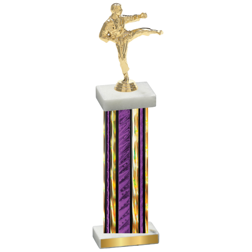 Single Purple Glacier Karate Trophy