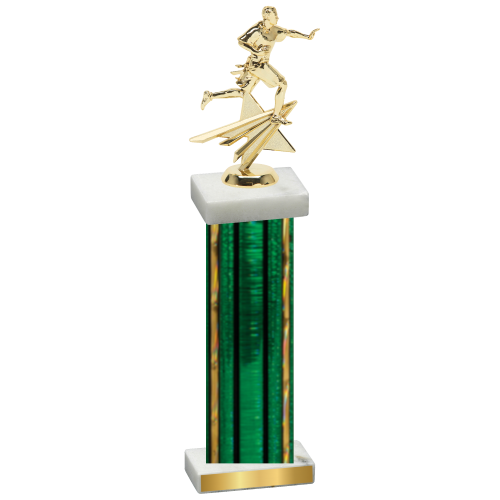 Single Green Glacier Flag Football Trophy