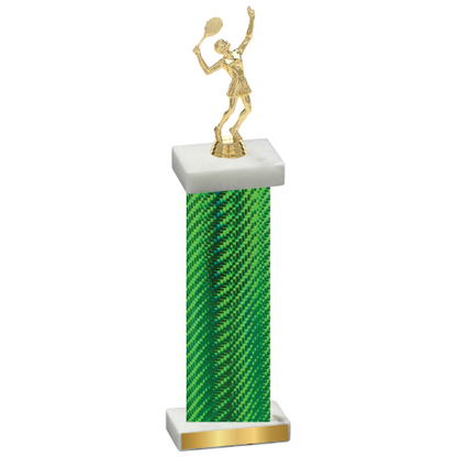 Single Green Carbon Fiber Tennis Trophy